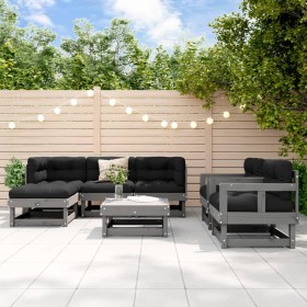 Garden furniture set 7 pieces and gray solid wood cushions by vidaXL, Garden sets - Ref: Foro24-3185810, Price: 654,26 €, Dis...