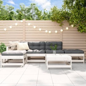 6-piece garden furniture set and white solid wood cushions by vidaXL, Garden sets - Ref: Foro24-3185907, Price: 495,25 €, Dis...