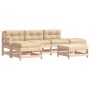 6-piece garden furniture set and solid wood cushions by vidaXL, Garden sets - Ref: Foro24-3185906, Price: 466,10 €, Discount: %