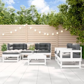 7-piece garden furniture set and white solid wood cushions by vidaXL, Garden sets - Ref: Foro24-3185809, Price: 625,99 €, Dis...