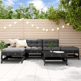 Garden furniture set 6 pieces and black solid wood cushions by vidaXL, Garden sets - Ref: Foro24-3185910, Price: 499,99 €, Di...