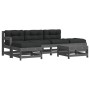 Garden furniture set 6 pieces and gray solid wood cushions by vidaXL, Garden sets - Ref: Foro24-3185908, Price: 500,89 €, Dis...