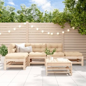 6-piece garden furniture set and solid wood cushions by vidaXL, Garden sets - Ref: Foro24-3185913, Price: 473,99 €, Discount: %