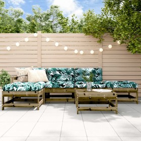 6-piece garden furniture set with impregnated pine wood cushions by vidaXL, Garden sets - Ref: Foro24-3185912, Price: 448,99 ...