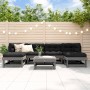 Garden furniture set 7 pieces and gray solid wood cushions by vidaXL, Garden sets - Ref: Foro24-3185922, Price: 638,83 €, Dis...