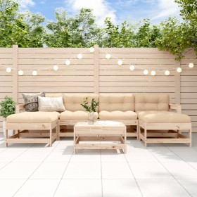 7-piece garden furniture set and solid wood cushions by vidaXL, Garden sets - Ref: Foro24-3185934, Price: 533,99 €, Discount: %