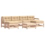 7-piece garden furniture set and solid wood cushions by vidaXL, Garden sets - Ref: Foro24-3185934, Price: 534,94 €, Discount: %