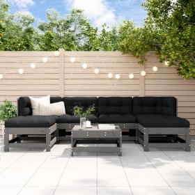 Garden furniture set 7 pieces and gray solid wood cushions by vidaXL, Garden sets - Ref: Foro24-3185929, Price: 645,12 €, Dis...