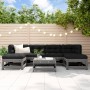 Garden furniture set 7 pieces and gray solid wood cushions by vidaXL, Garden sets - Ref: Foro24-3185929, Price: 642,99 €, Dis...