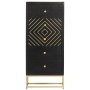 Solid black and gold mango wood chest of drawers 45x30x105 cm by vidaXL, Lockers and storage cabinets - Ref: Foro24-286513, P...