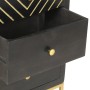 Solid black and gold mango wood chest of drawers 45x30x105 cm by vidaXL, Lockers and storage cabinets - Ref: Foro24-286513, P...