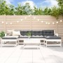 7-piece garden furniture set with solid white wood and cushions by vidaXL, Garden sets - Ref: Foro24-3185942, Price: 577,96 €...