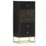 Solid black and gold mango wood chest of drawers 45x30x105 cm by vidaXL, Lockers and storage cabinets - Ref: Foro24-286513, P...