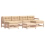 7-piece garden furniture set and solid wood cushions by vidaXL, Garden sets - Ref: Foro24-3185941, Price: 576,98 €, Discount: %