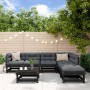 Garden furniture set 7 pieces and black solid wood cushions by vidaXL, Garden sets - Ref: Foro24-3185959, Price: 629,56 €, Di...