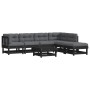 Garden furniture set 7 pieces and black solid wood cushions by vidaXL, Garden sets - Ref: Foro24-3185959, Price: 629,56 €, Di...