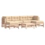 7-piece garden furniture set and solid wood cushions by vidaXL, Garden sets - Ref: Foro24-3185948, Price: 563,39 €, Discount: %