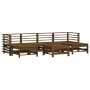 Garden furniture set 7 pieces and honey brown solid wood cushions by vidaXL, Garden sets - Ref: Foro24-3185951, Price: 668,73...