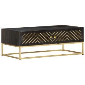 Solid black and gold mango wood coffee table 90x50x35cm by vidaXL, Coffee table - Ref: Foro24-286515, Price: 258,99 €, Discou...