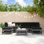 Garden furniture set 7 pieces and gray solid wood cushions by vidaXL, Garden sets - Ref: Foro24-3185950, Price: 669,21 €, Dis...