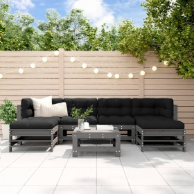 Garden furniture set 7 pieces and gray solid wood cushions by vidaXL, Garden sets - Ref: Foro24-3185950, Price: 666,99 €, Dis...