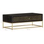 Solid black and gold mango wood coffee table 90x50x35cm by vidaXL, Coffee table - Ref: Foro24-286515, Price: 258,29 €, Discou...