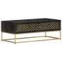 Solid black and gold mango wood coffee table 90x50x35cm by vidaXL, Coffee table - Ref: Foro24-286515, Price: 258,29 €, Discou...