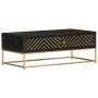 Solid black and gold mango wood coffee table 90x50x35cm by vidaXL, Coffee table - Ref: Foro24-286515, Price: 258,29 €, Discou...