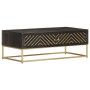 Solid black and gold mango wood coffee table 90x50x35cm by vidaXL, Coffee table - Ref: Foro24-286515, Price: 258,29 €, Discou...