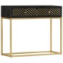 Solid black and gold mango wood console table 90x30x75cm by vidaXL, Sideboards - Ref: Foro24-286518, Price: 221,60 €, Discoun...