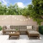 Garden furniture set 7 pieces and honey brown solid wood cushions by vidaXL, Garden sets - Ref: Foro24-3185979, Price: 696,40...