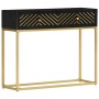 Mesa consola madera maciza de mango negro y dorado 90x30x75cm de vidaXL, Aparadores - Ref: Foro24-286518, Precio: 221,60 €, D...