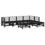 7-piece garden furniture set with solid wood black cushions by vidaXL, Garden sets - Ref: Foro24-3185980, Price: 729,03 €, Di...