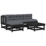 5-piece garden furniture set with black solid wood cushions by vidaXL, Garden sets - Ref: Foro24-3186043, Price: 442,90 €, Di...