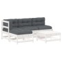 5-piece garden furniture set and white solid wood cushions by vidaXL, Garden sets - Ref: Foro24-3186047, Price: 446,99 €, Dis...