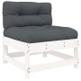 5-piece garden furniture set and white solid wood cushions by vidaXL, Garden sets - Ref: Foro24-3186047, Price: 446,99 €, Dis...