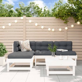 5-piece garden furniture set and white solid wood cushions by vidaXL, Garden sets - Ref: Foro24-3186040, Price: 426,94 €, Dis...