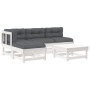 5-piece garden furniture set and white solid wood cushions by vidaXL, Garden sets - Ref: Foro24-3186040, Price: 424,99 €, Dis...