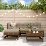 Garden furniture set 5 pieces and honey brown solid wood cushions by vidaXL, Garden sets - Ref: Foro24-3186049, Price: 441,35...