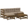 Garden furniture set 5 pieces and honey brown solid wood cushions by vidaXL, Garden sets - Ref: Foro24-3186049, Price: 441,35...