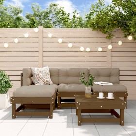 Garden furniture set 5 pieces and honey brown solid wood cushions by vidaXL, Garden sets - Ref: Foro24-3186042, Price: 440,99...