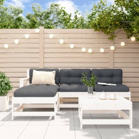 5-piece garden furniture set and white solid wood cushions by vidaXL, Garden sets - Ref: Foro24-3186054, Price: 432,99 €, Dis...