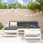 5-piece garden furniture set and white solid wood cushions by vidaXL, Garden sets - Ref: Foro24-3186054, Price: 434,17 €, Dis...