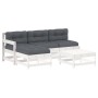 5-piece garden furniture set and white solid wood cushions by vidaXL, Garden sets - Ref: Foro24-3186054, Price: 434,17 €, Dis...