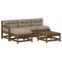 Garden furniture set 5 pieces and honey brown solid wood cushions by vidaXL, Garden sets - Ref: Foro24-3186056, Price: 449,99...