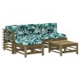 Garden furniture set 5 pieces and cushions made of impregnated pine wood by vidaXL, Garden sets - Ref: Foro24-3186073, Price:...