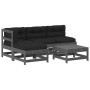 5-piece garden furniture set and gray solid wood cushions by vidaXL, Garden sets - Ref: Foro24-3186048, Price: 448,87 €, Disc...