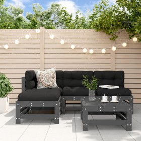 5-piece garden furniture set and gray solid wood cushions by vidaXL, Garden sets - Ref: Foro24-3186069, Price: 476,69 €, Disc...