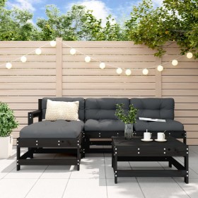 5-piece garden furniture set with black solid wood cushions by vidaXL, Garden sets - Ref: Foro24-3186064, Price: 430,99 €, Di...