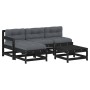 5-piece garden furniture set with black solid wood cushions by vidaXL, Garden sets - Ref: Foro24-3186064, Price: 427,03 €, Di...